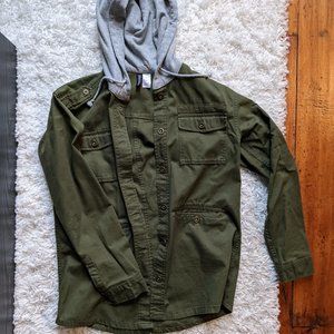 Green hooded utility jacket- size small